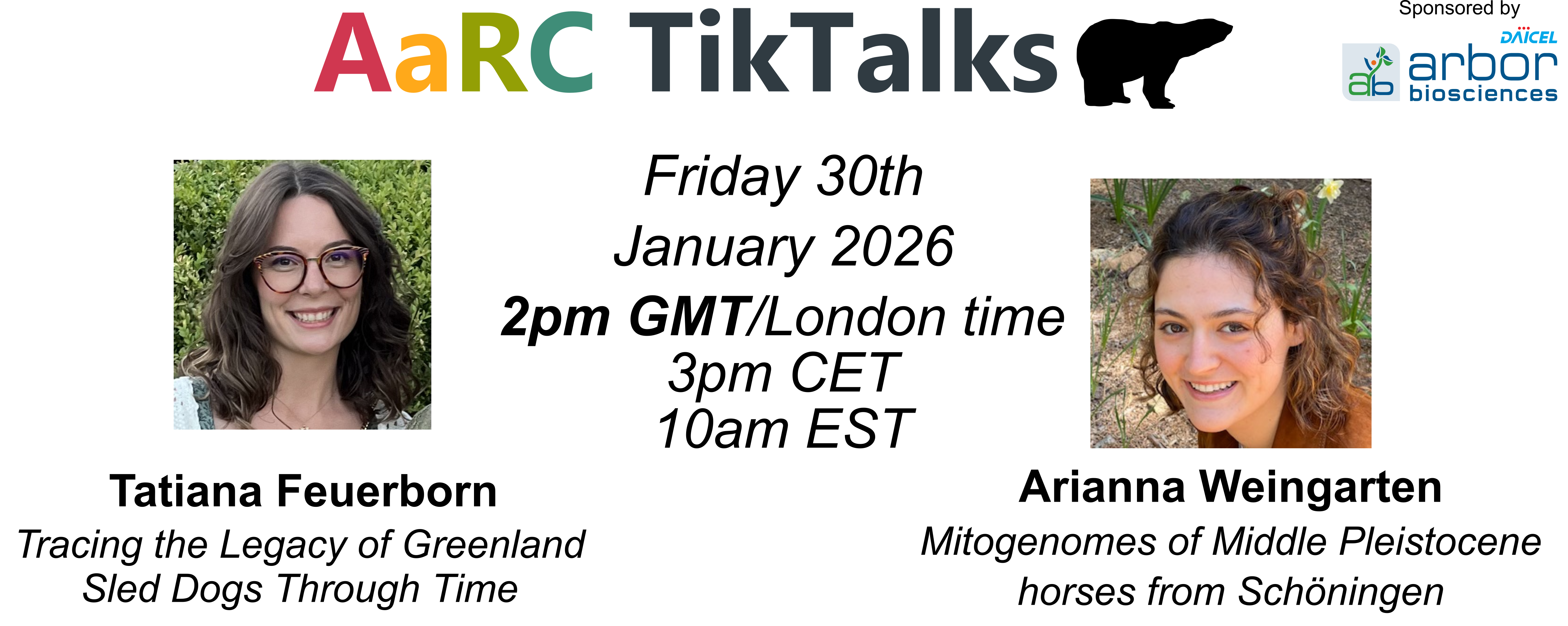 AaRCTikTalks poster for September AaRCTikTalks poster for January 2026